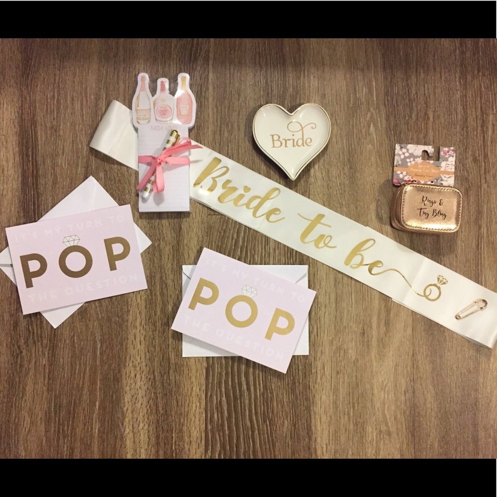 Gold Bride Themed: Sash/Ring Holder/Accessories